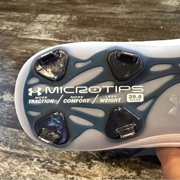 Under Armour Cleats Womens Size 12 Blue White Glyde 2.0 MT 3026601-103 NEW - Picture 9 of 10